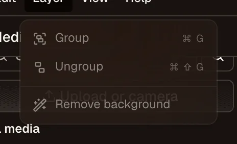 Remove background action for a selected image layer