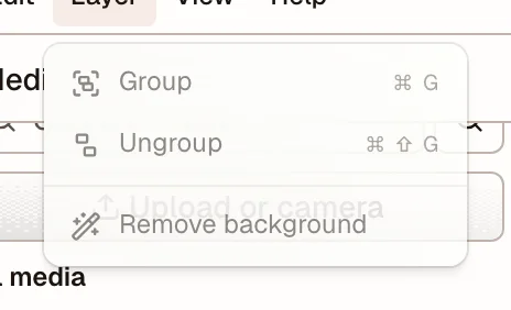 Remove background action for a selected image layer